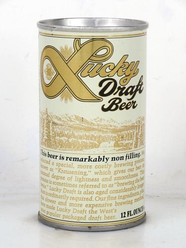 1969 Lucky Draft Beer 12oz T89-32.4 Ring Top San Francisco California