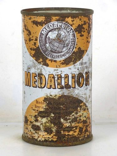 1959 Medallion Beer 12oz Flat Top Can 95-03 Maier Los Angeles CA 