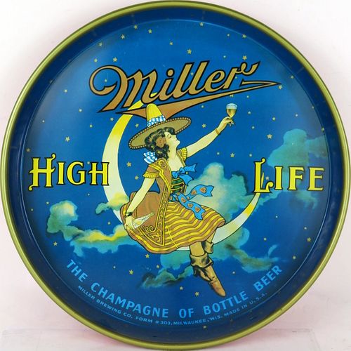 1945 Miller High Life Beer 12 inch tray Milwaukee Wisconsin