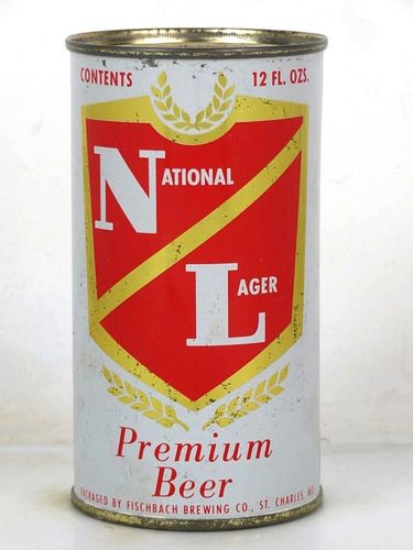 1961 National Lager Beer Flat Top Can St Charles Missouri 