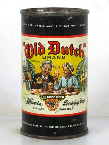 1953 Old Dutch Beer 12oz Flat Top Can 106-04b Findlay Ohio 