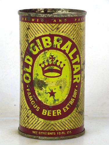 1958 Old Gibraltar Beer 12oz 106-40.2 Flat Top Los Angeles California