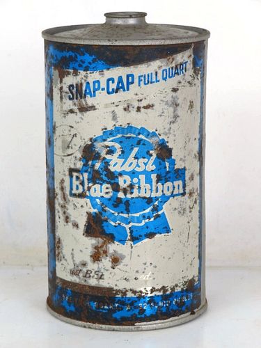1958 Pabst Blue Ribbon Beer Quart Cone Top Can Milwaukee 