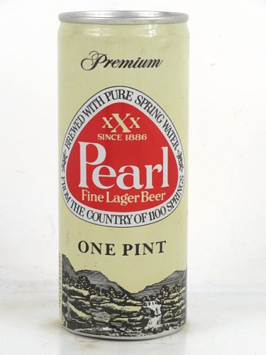 1977 Pearl Lager Beer 16oz One Pint 161-32v Unpictured Ring Top San Antonio Texas