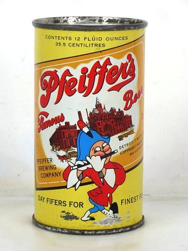 1953 Pfeiffer's Famous Beer 12oz 114-01.2 Flat Top Detroit Michigan