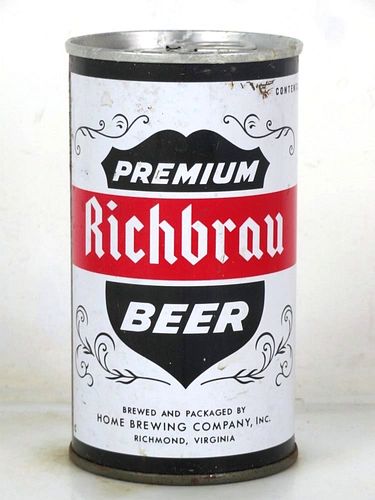 1966 Richbrau Premium Beer (Full) 12oz T116-07 Ring Top Richmond Virginia