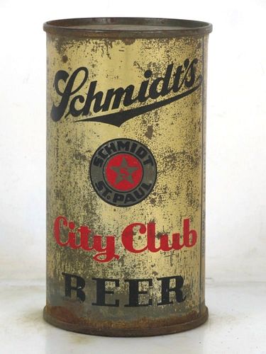 1948 Schmidt's City Club Beer 12oz Flat Top Can St Paul MN 