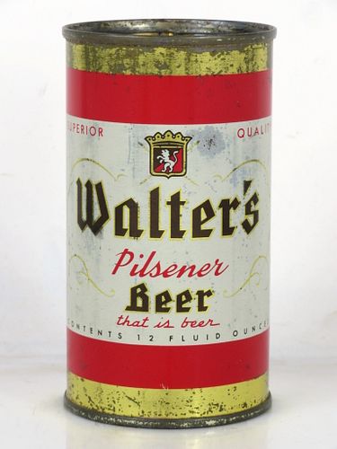 1960 Walter's Pilsener Beer 12oz 144-23 Flat Top Eau Claire Wisconsin