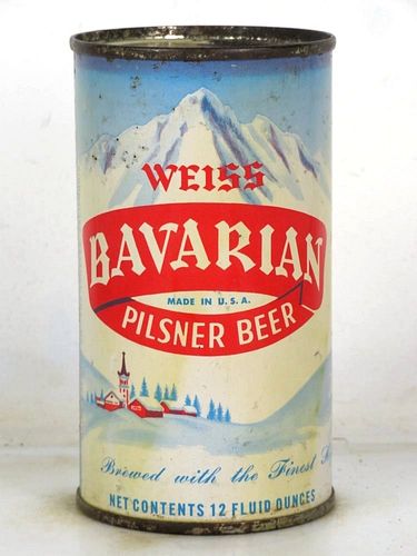 1959 Weiss Bavarian Pilsener Beer 12oz 35-05 Flat Top Los Angeles California