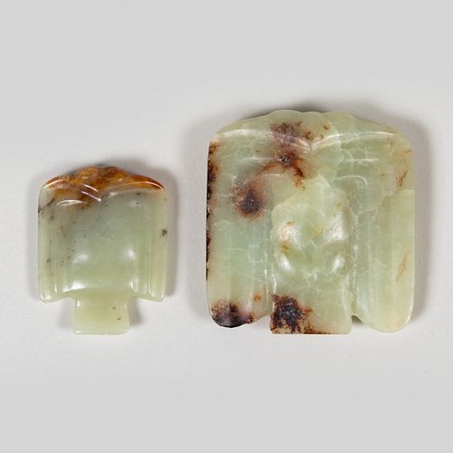Two Chinese Jade Figures of Owls  
