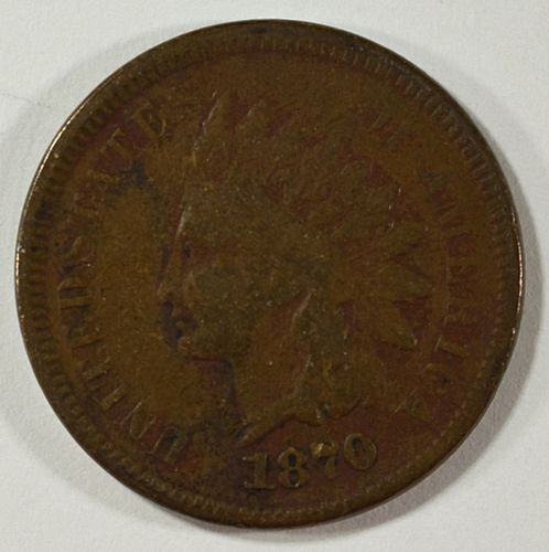 1870 INDIAN CENT VG/F