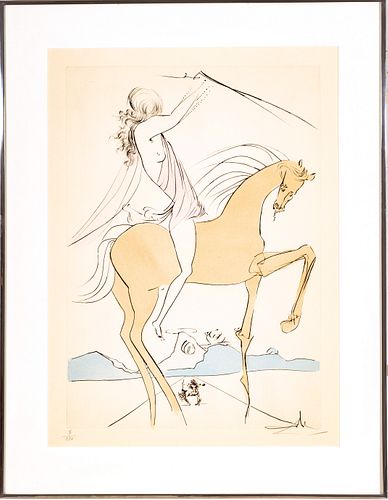 Salvador Dali (Spanish, 1904-1989) Etching In Colors On Paper, 1974, Amazone, H 25.5'' W 18.2''