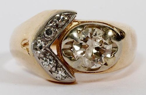 YELLOW & WHITE GOLD AND DIAMOND MAN'S CAST RING