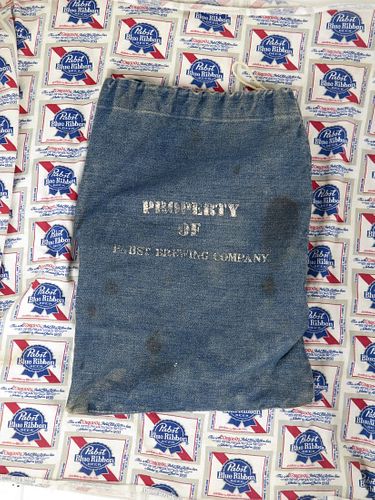 Pabst Blue Ribbon Beer Denim Bag and Fabric