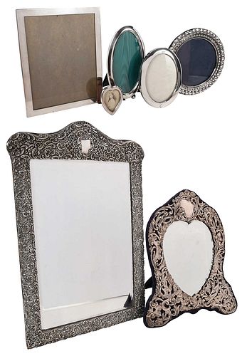 Seven English Silver and Sterling Frames