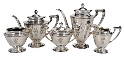 Five Piece Whiting Sterling Tea Service