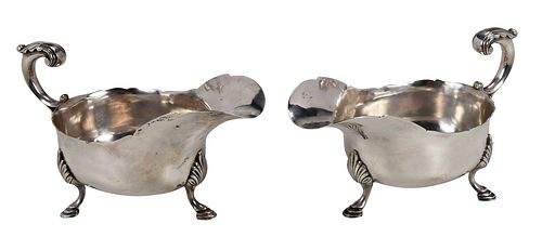 Pair of George III English Silver Sauce Boats
