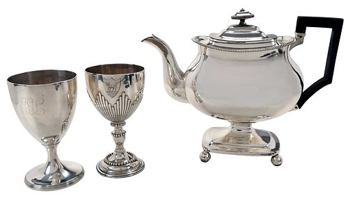 Three Pieces George III English Silver Hollowware