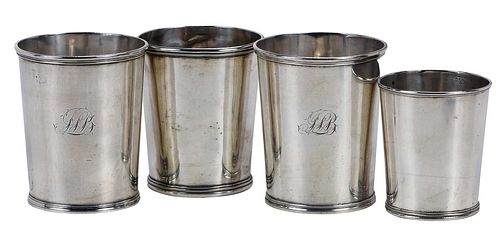 Four Coin Silver Julep Cups