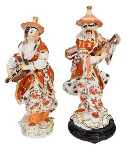 Pair of Meissen Porcelain Figures, Malabar Musicians