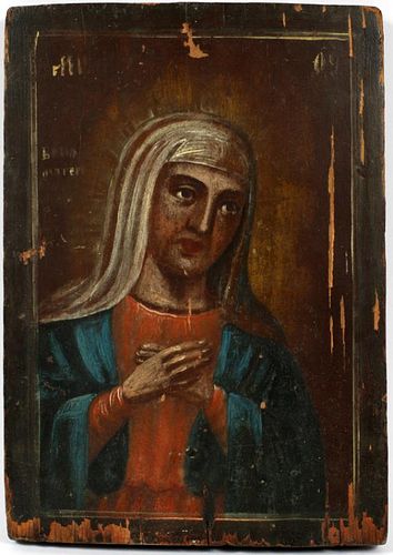 ANTIQUE RUSSIAN PAINTING ON WOOD ICON