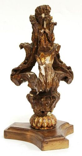 Antique Continental Carved & Gilt Gesso Finial
