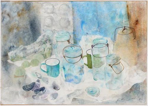 RUTH COBB WATERCOLOR ON PAPER 1966