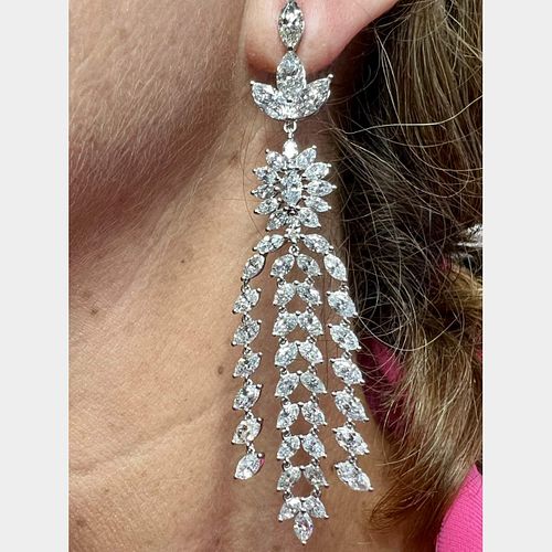 Platinum 32.50 Ct. Diamond Chandelier Earrings