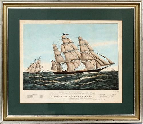 AFTER N. CURRIER HAND COLORED LITHOGRAPH