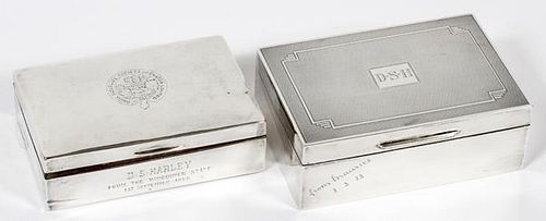 BRITISH STERLING HINGED BOXES W/ WOOD LINERS
