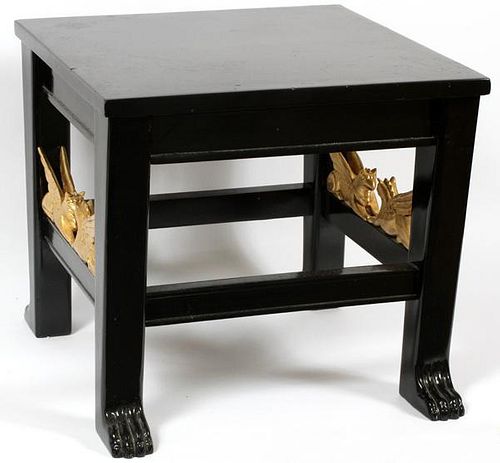 CHINESE BLACK LACQUER PEDESTAL