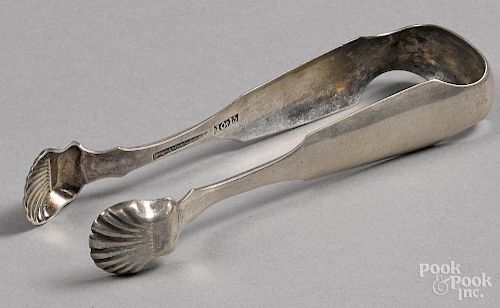 Baltimore silver sugar tongs, ca. 1840, bearing the touch of R & A Campbell, 6 3/8'' l., 1.9 ozt.