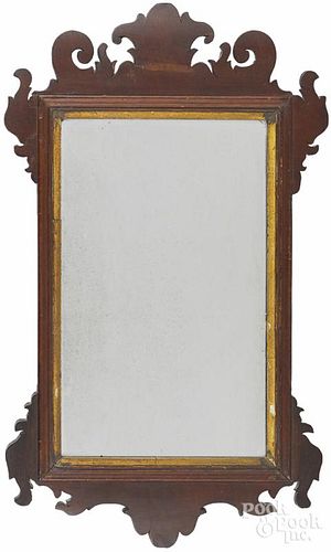 Chippendale mahogany looking glass, late 18th c., 25'' h. Provenance: Titus Geesey.