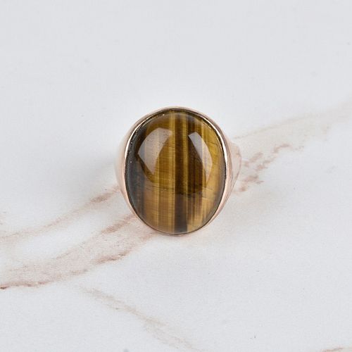 Antique Tiger Eye and 10K Ring