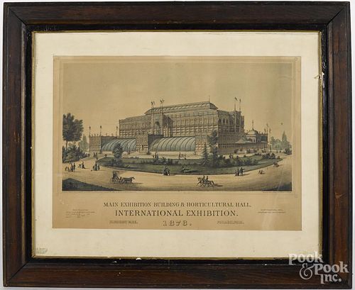 J. Hoover, color lithograph of International Exhibition 1876, 14'' x 20 1/4''.