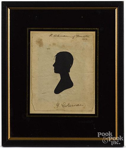 Peales Museum hollowcut silhouette of S. Coleman of Lancaster, Pennsylvania, 5'' x 4''.