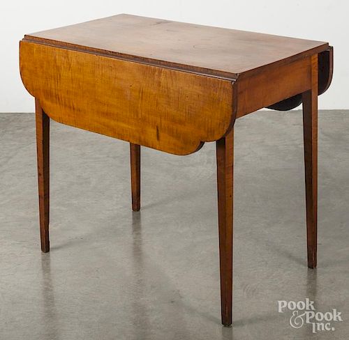 Federal tiger maple Pembroke table, early 19th c., 29'' h., 19 1/2'' w.