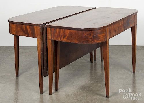 Federal mahogany two-part dining table, ca. 1805, open - 29'' h., 48'' w., 86'' d.