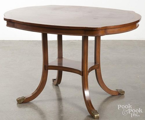 Baker mahogany center table, 26'' h., 40'' w.