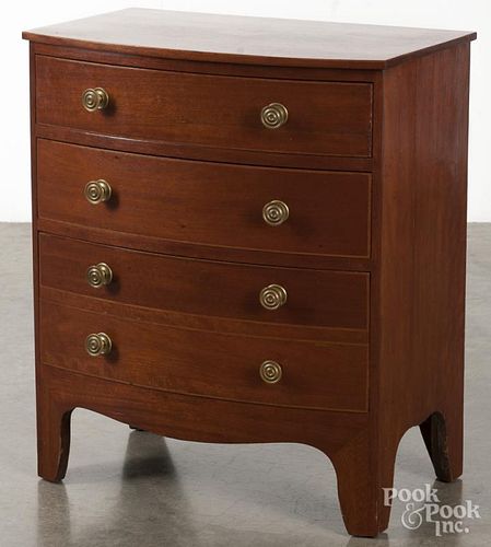 Federal style child's mahogany bow front chest, 26 1/2'' h., 22 3/4'' w.
