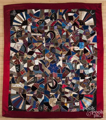 Victorian crazy quilt, 75'' x 63''.