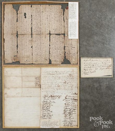 Three documents pertaining to Chester County, Pennsylvania and nearby areas, 18th c.