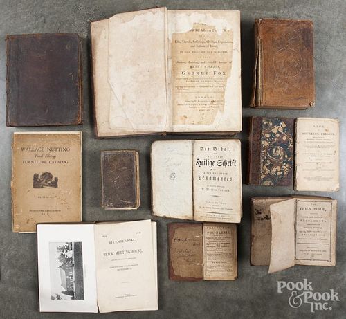 Books, 18th/19th c., on religious and historical topics, to include multiple Bibles.