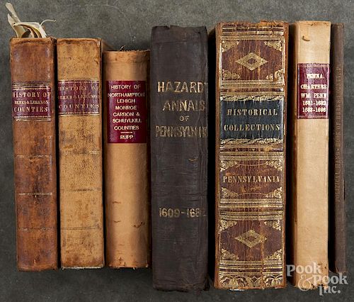 Books on Pennsylvania history, 19th c., to include two Rupp, I. Daniel History of the Counties