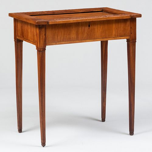 Continental Neoclassical Walnut and Mahogany Work Table, possibly Italian