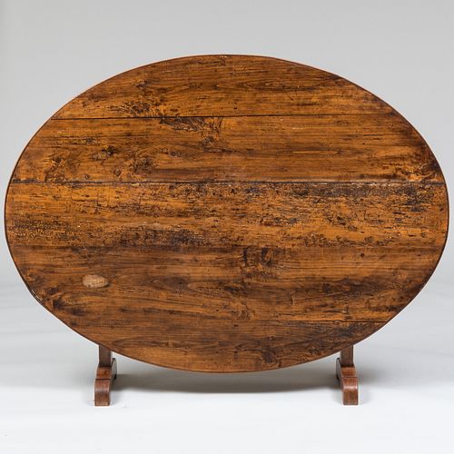 French Provincial Walnut Tilt-Top Dining Table