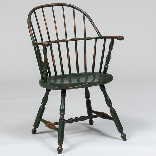 Green Painted American Windsor Chair
