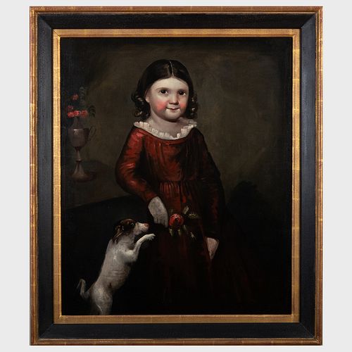American School: Girl with Her Dog