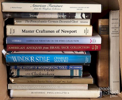 Thirty-one assorted reference books on antiques and decorative arts.