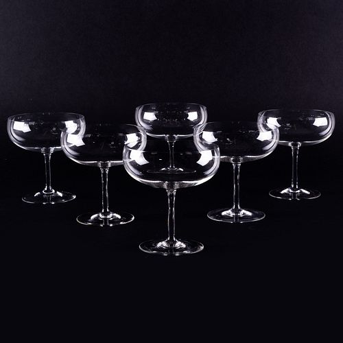 Group of Six Glass Champagne Coupes